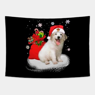 Christmas Santa Great Pyrenees Tapestry