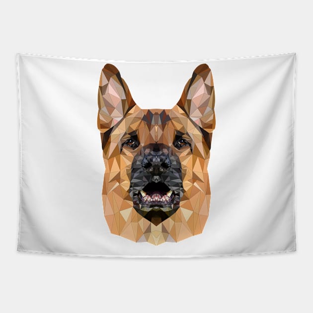 Low Poly Dog German Shepherd Pet German Style Tapestry by Monstershirts