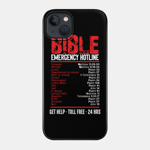 Bible Emergency Numbers Funny Hotline Verses Christian - Christian - Phone Case