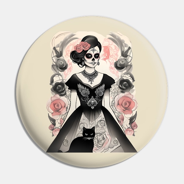 Catrina Cat Pin by Absinthe Society 