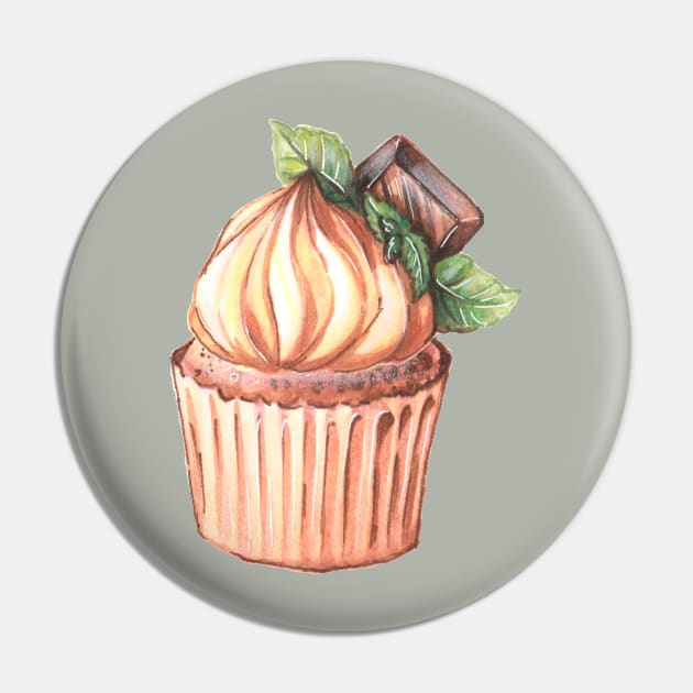 Chocolate Mint Cupcake Pin by illustreline