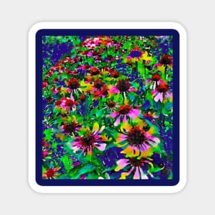 Purple coneflower garden pattern Magnet