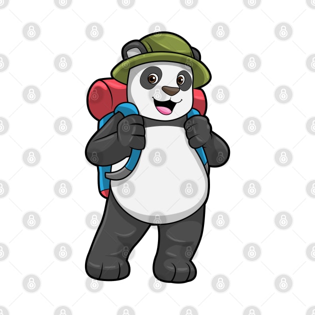 Panda as Hiker with Backpack by Markus Schnabel