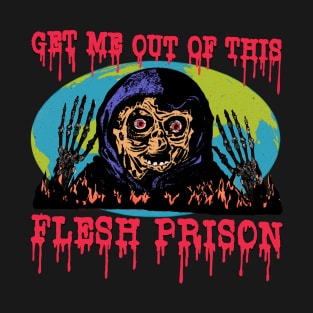 Get Me Out Of This Flesh Prison - Funny Horror Retro Cartoon T-Shirt