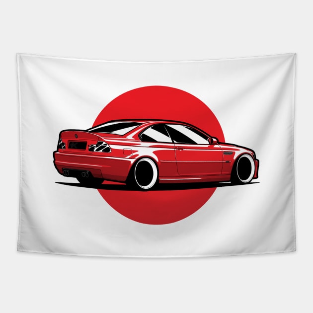 Red E46 Coupe Tapestry by KaroCars