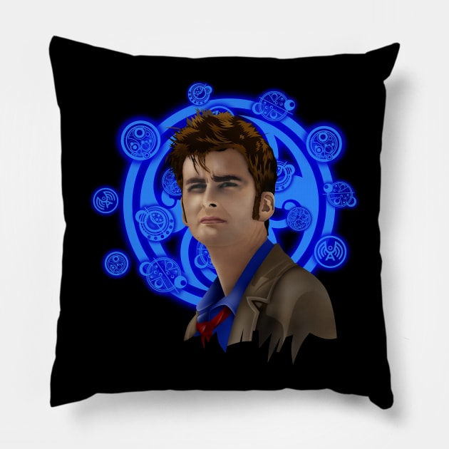 10th Doctor Digital Art Pillow by Dezigner007