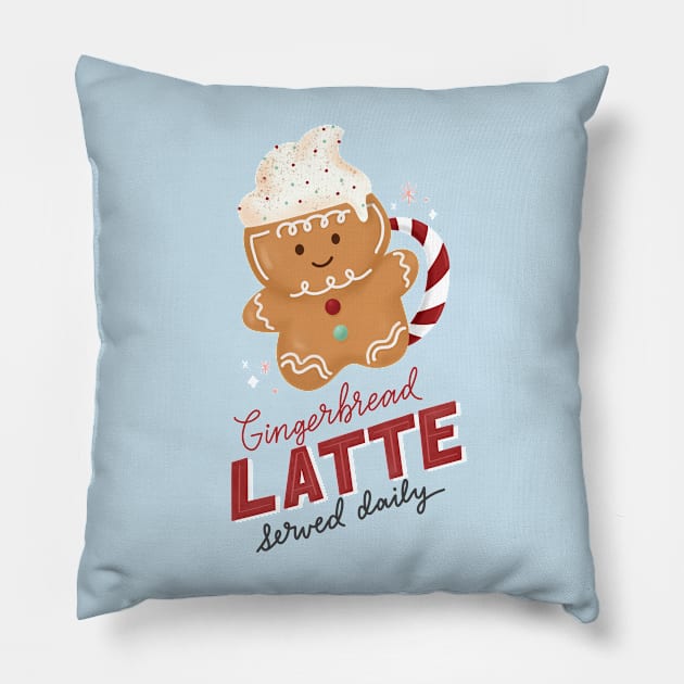 Winter Christmas Gingerbread Latte Pillow by DesignByLeesh