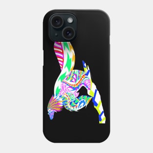 ancient dinosaur bird in rainbow colorful ecopop Phone Case