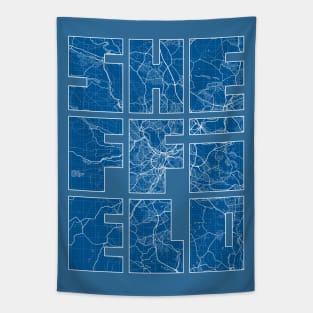 Sheffield, England, UK Map Typography - Blueprint Tapestry