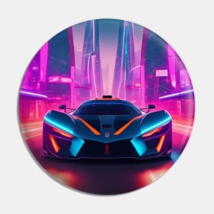 Asian Neon Velocity: Futuristic Thrill Ride Pin