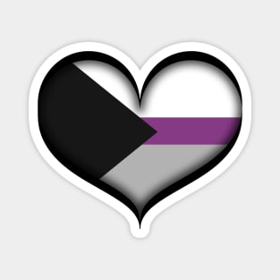 Large Vector Heart in Demisexual Pride Flag Colors Magnet