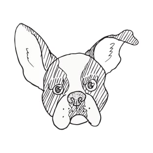 Grumpy B&W Boston Terrier T-Shirt