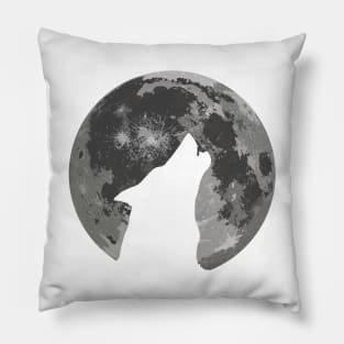 Howling Moon Wolf Pillow