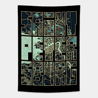 Saint Petersburg, Russia City Map Typography - Summer Tapestry