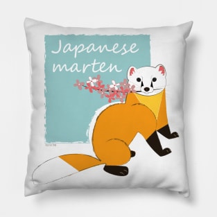 Sakura marten in spring Pillow