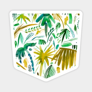 Pocket - Brushstrokes Tropical Palms Green Magnet