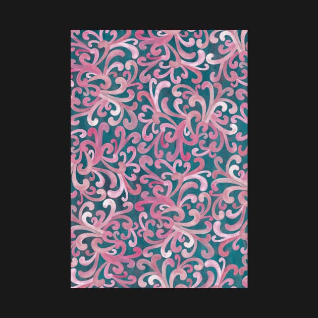 Pink Paisley on Green by ToiledeLina