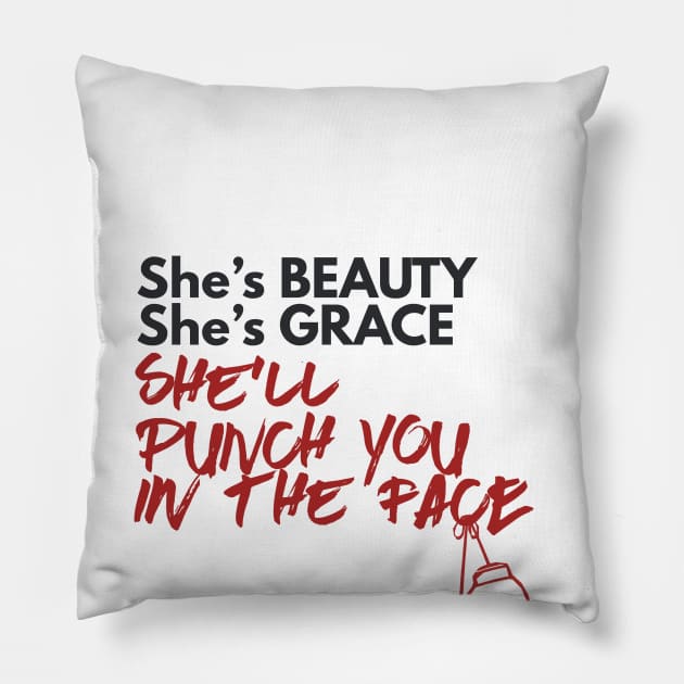 She'll punch you in the face female fighter Pillow by nikoruchiArt