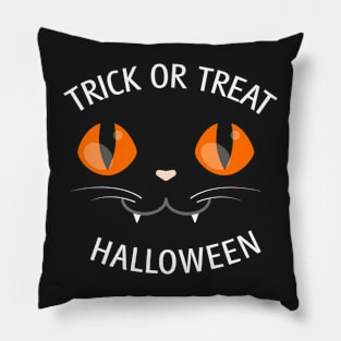 Halloween trick or treat black cat graphic Teens Pillow