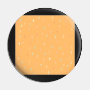 Itty Bitty Crosses Marmalade Orange Pin