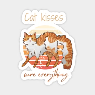 Cat kisses cure everything - Red Bicolor Furbaby - Gifts for Cat Lovers Magnet