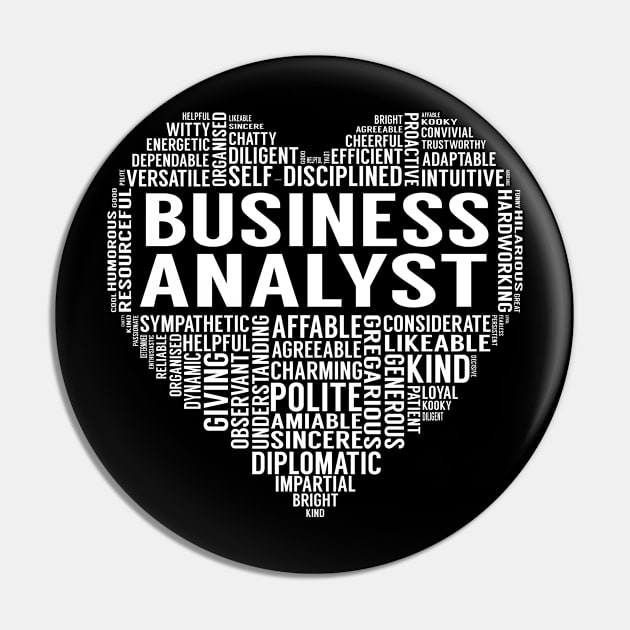 Business Analyst Heart Pin by LotusTee