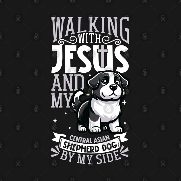 Jesus and dog - Central Asian Shepherd Dog by Modern Medieval Design