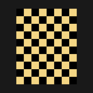 Canary Yellow and Black Chessboard Pattern T-Shirt