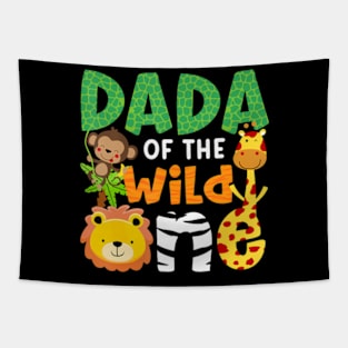 Dada of the Wild One Zoo Theme Bday Safari Jungle Animals Tapestry