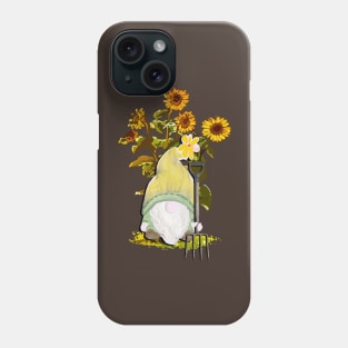 Sunflower Gnome Guardian of the Flower Cute Garden Gnome Phone Case