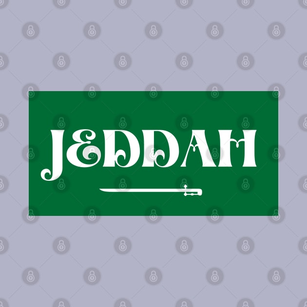 Jeddah City in Saudi Arabian Flag by aybe7elf