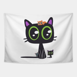 Cute Cats in Kawaii Style Tapestry