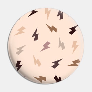 Neutral, Brown and Cream Lightning, Thunder, Bolts Pin