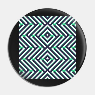 Abstract Geometric Green and Blue Pin