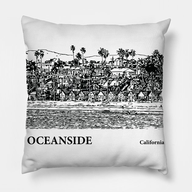 Oceanside - California Pillow by Lakeric