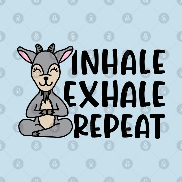 Inhale Exhale Repeat Gas Goat Yoga Fitness Funny by GlimmerDesigns