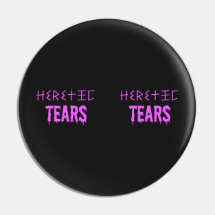 Heretic Tears Mug -  Tongue Pink Text on Vulva Purple Pin