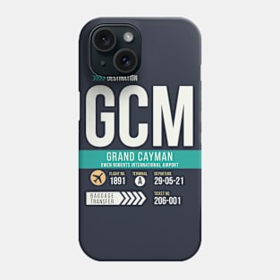 Grand Cayman (GCM) Airport Code Baggage Tag Phone Case