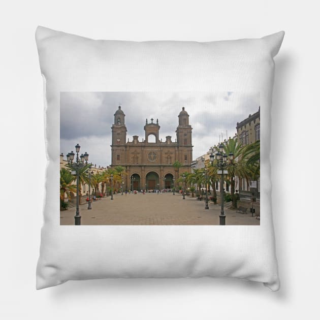 Santa Ana Cathedral, Las Palmas, May 2022 Pillow by RedHillDigital