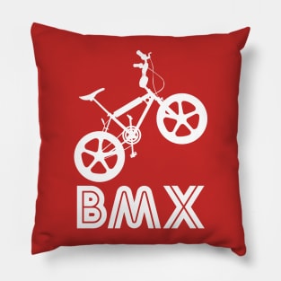 BMX Silhouette (White) Pillow