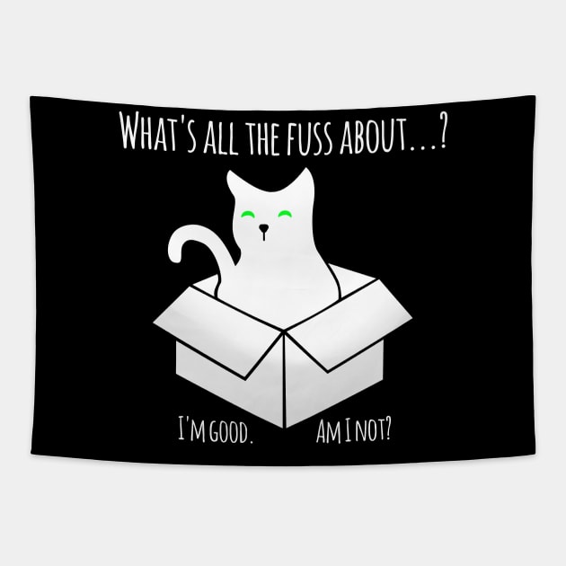 What came first, the cat or the box? Tapestry by Qwerdenker Music Merch