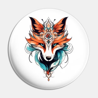 Neo Traditional Fox Pin