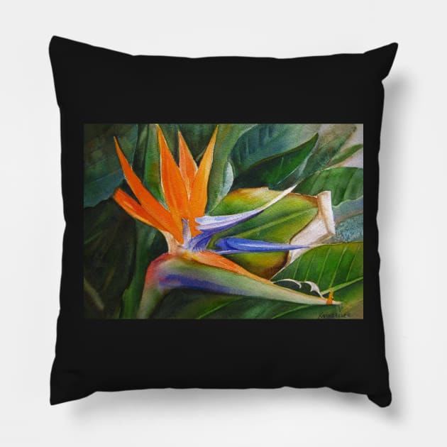 Bird of Paradise Pillow by karincharlotte