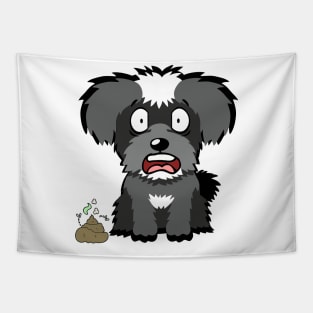 Funny schnauzer smells poo poo Tapestry