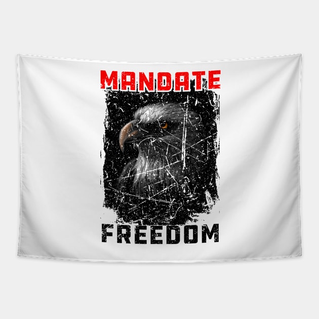 Mandate Freedom, American Eagle Red and white design Tapestry by laverdeden