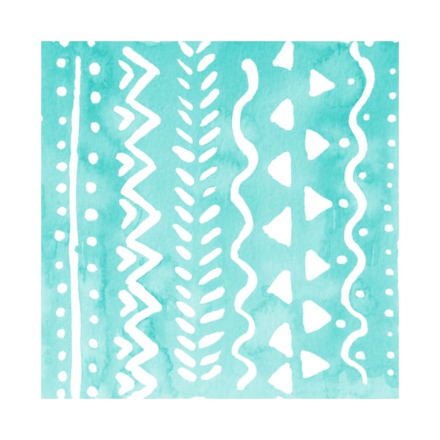 Loose boho chic pattern - aqua by wackapacka