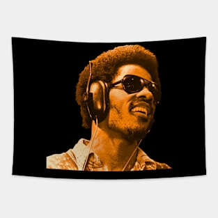 Younger Stevie Wonder Jazz Orange Tapestry