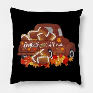 Football and Fall Y'all Vintage Truck Fall Football Season funny Pillow