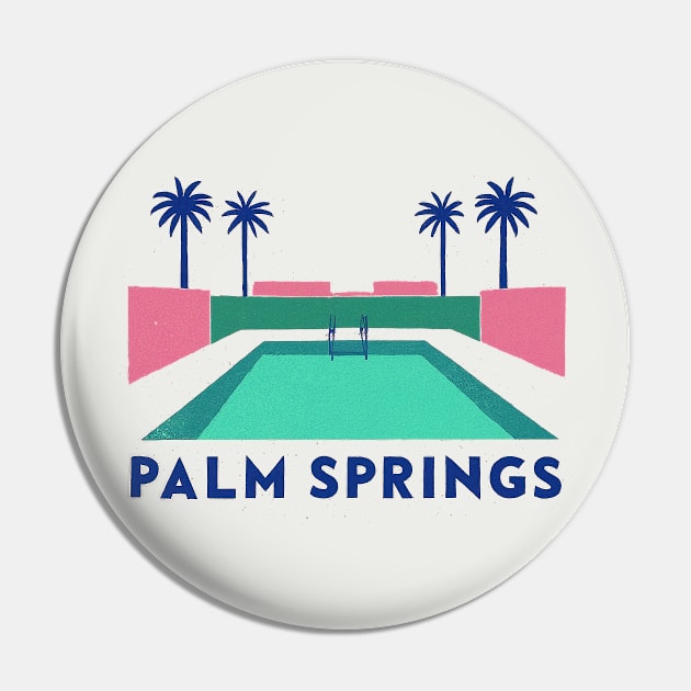 Palm Springs Nighttime Poolside Pin by Retro Travel Design