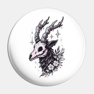 Animal skull with horns Pin